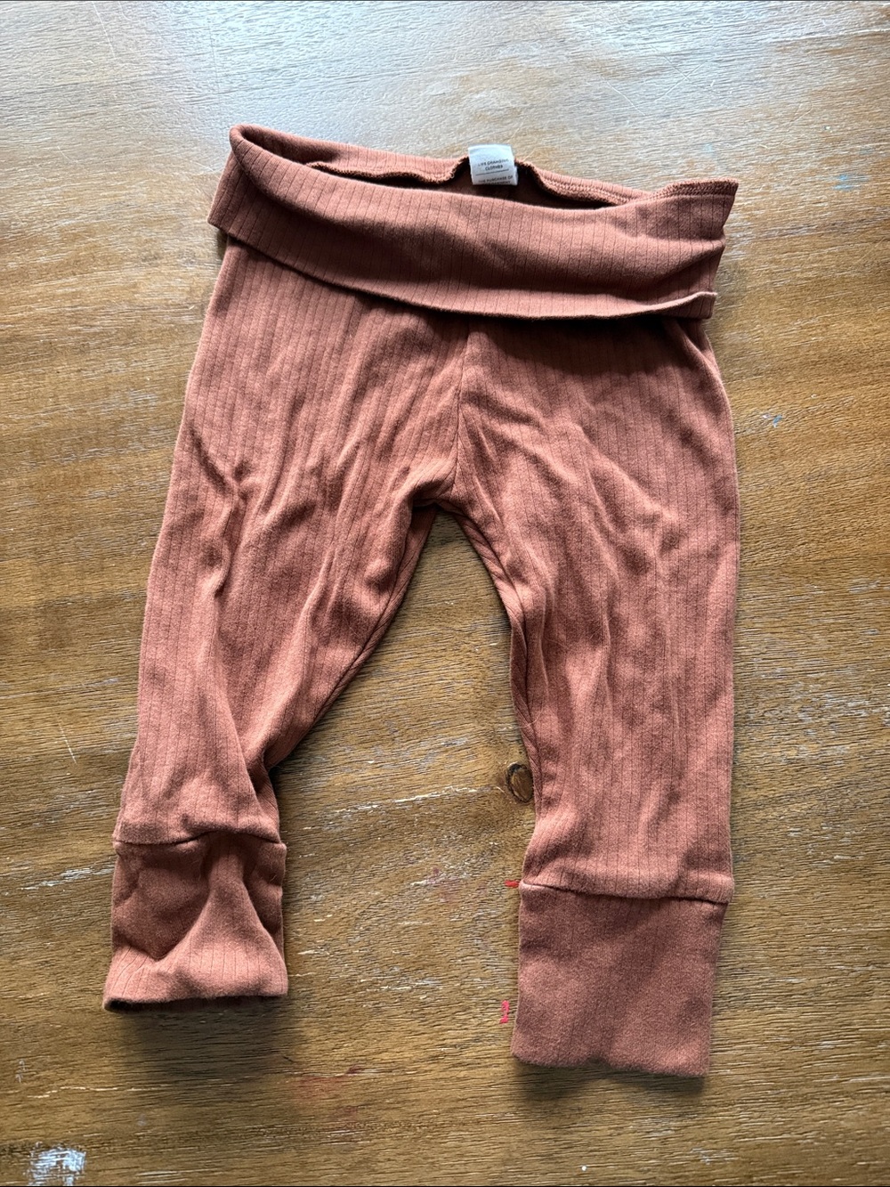 Colored organics Ribbed Fold-Over Waist Leggings - Rust